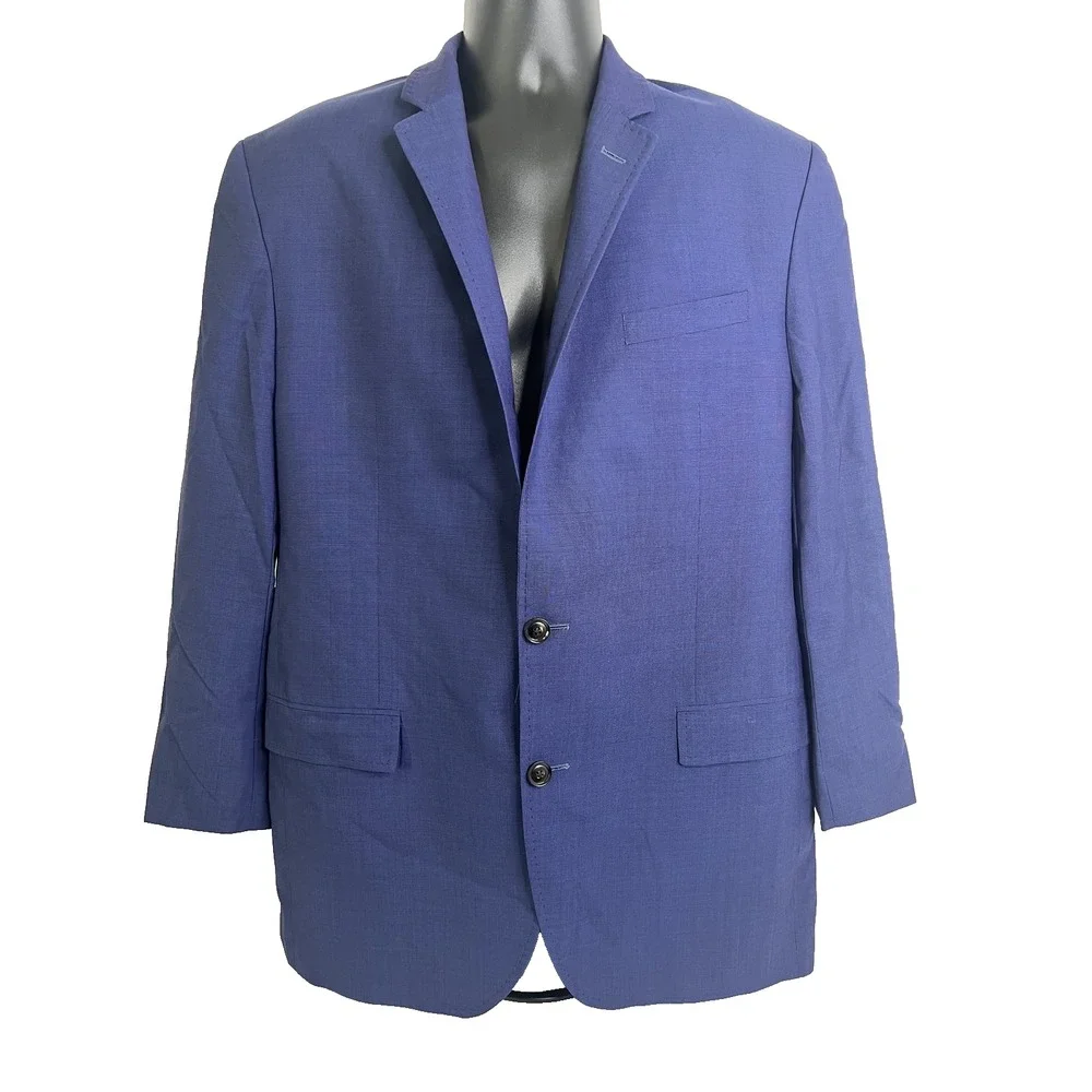 Ted Baker Blazer Mens 44 Large Blue Wool Endurance Jay CT Made Canada Sport Coat